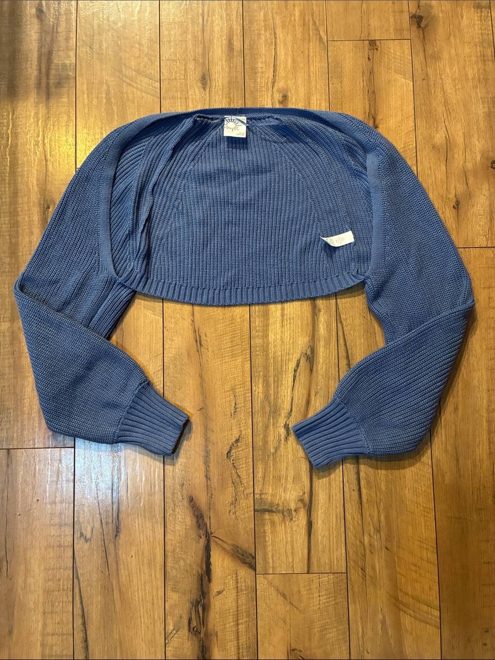 aerie Blue Cropped Knit Bolero Shrug